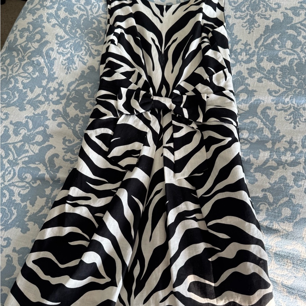 Kate Spade Black and White Zebra Midi Dress